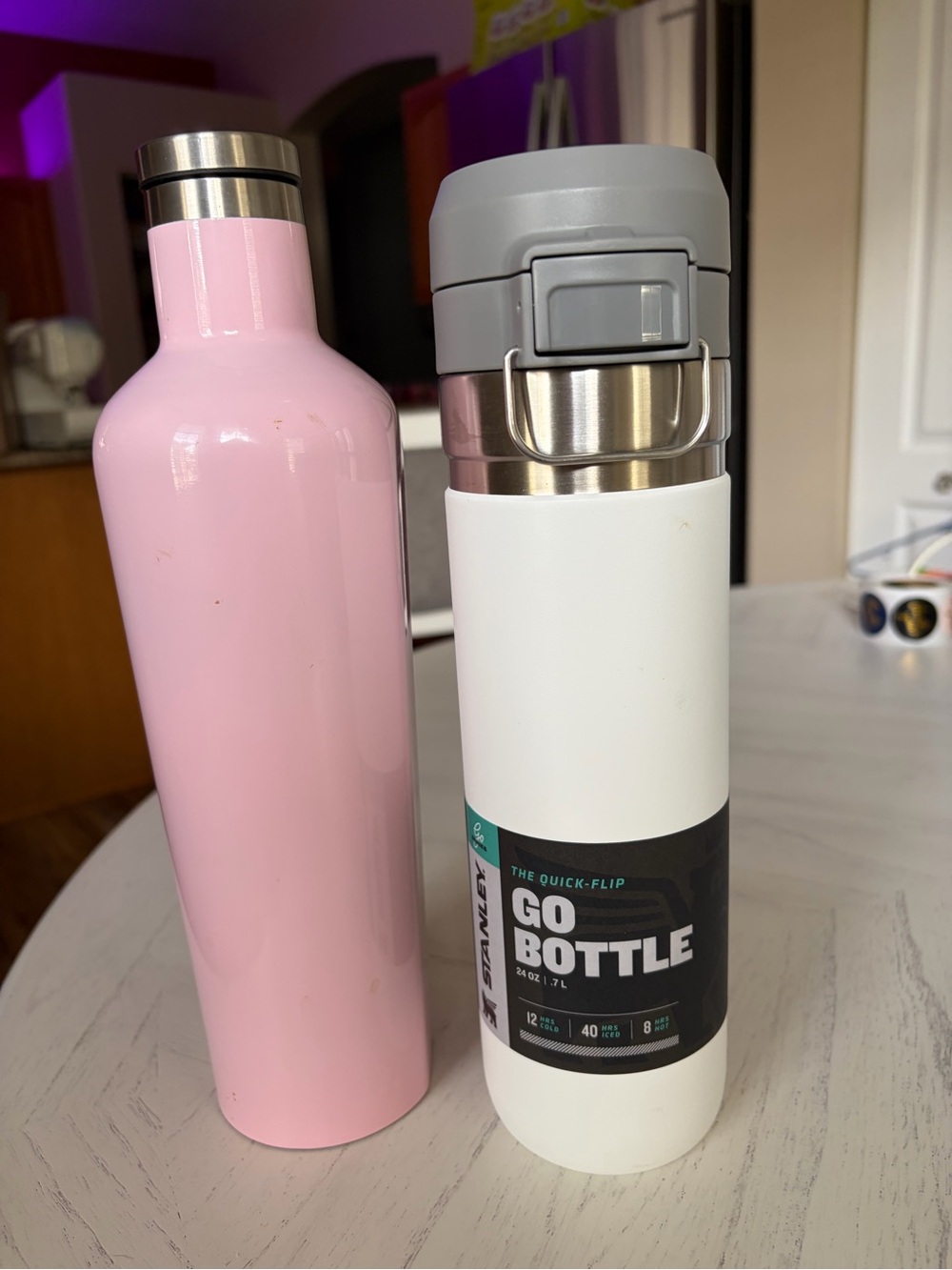 Stanley White & Pink Insulated Go Bottle Set